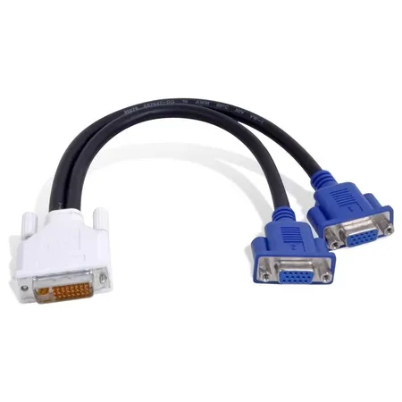Matrox DVI-I till 2 x VGA adapter, svart