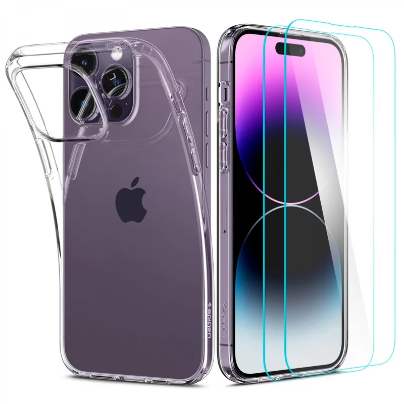Spigen skal med skärmskydd Crystal Pack för iPhone 14 Pro Max