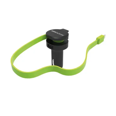 RealPower 257637 billaddare för mobil, universal, svart och grön