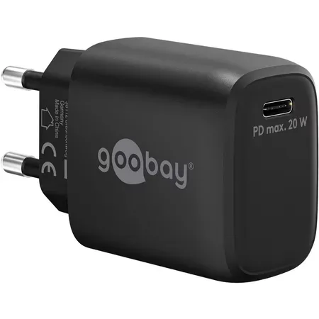 Goobay USB-C PD snabbladdare, 20 W, svart