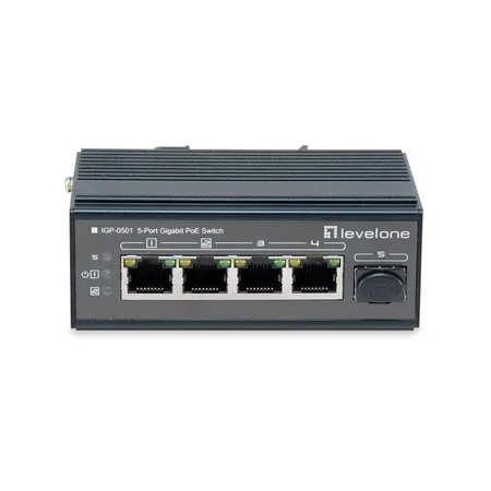 LevelOne IGP-0501 nätverksswitch Gigabit Ethernet PoE Svart