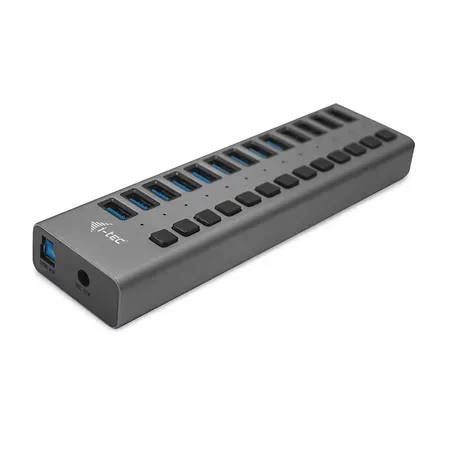 i-tec USB 3.0-laddningshubb med 13 portar och 60 W nätadapter, grå