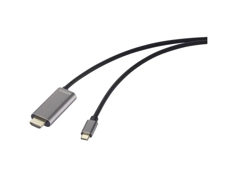 SpeaKa Professional USB-C® / HDMI Adapterkabel USB-C®-kontakt, HDMI-A-kontakt, USB-C® uttag 1.00 m Svart SP-12875852 4K UHD, med laddningsuttag,