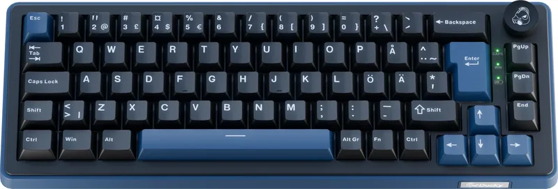 Ducky OK-M 65 svart 65 % linjära brytare, nordisk layout