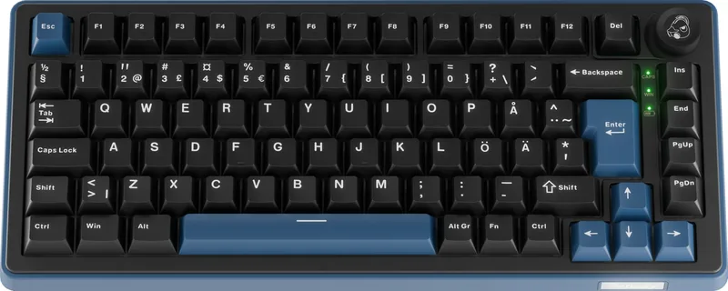 Ducky OK-M 75 tangentbord, svart, 75%, KTT taktila brytare, nordisk layout