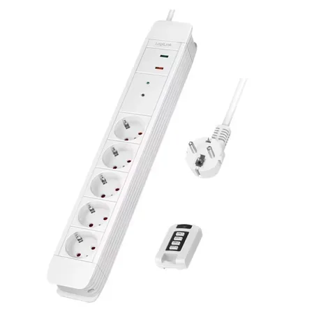LogiLink LPS402 stikdåse 1,5 m 5 AC stikkontakt(er) Indendørs Hvid