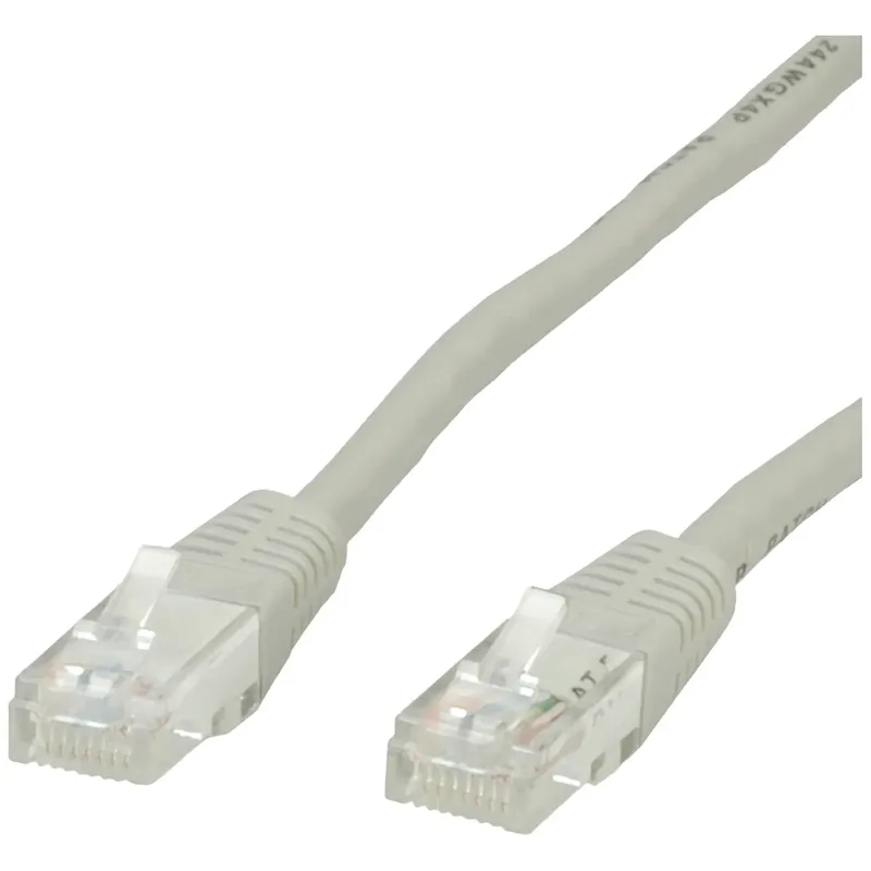 Value 21.99.0905 RJ45 nätverkskabel, patchkabel CAT 6 U/UTP, 5 m, grå