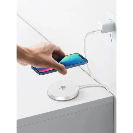 eSTUFF QI2 trådlös laddningsmatta, 15 W, magnetisk, vit
