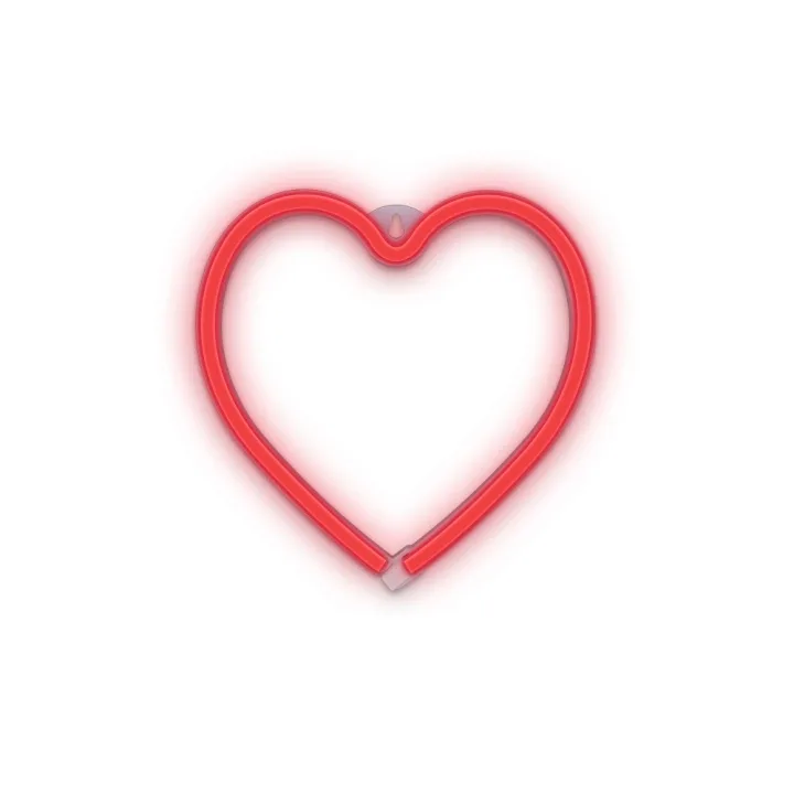 Forever Light Neon LED-Lampa HEART batteri + USB FLNEO7, Röd