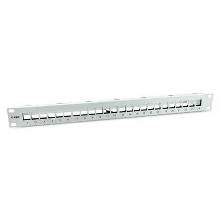 Equip patchpanel 24 portar RJ45 Cat6A 19 tum, 1U, ljusgrå