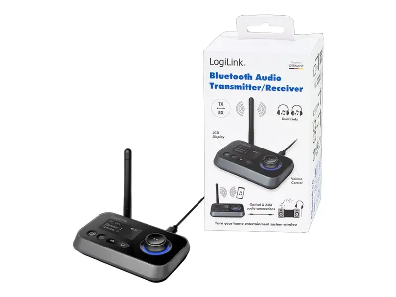 LogiLink - Trådlös Bluetooth-ljudmottagare/-sändare för TV, trådlösa hörlurar