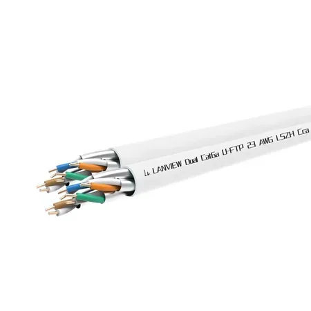 Lanview Cat6a U/FTP nätverkskabel 305 m, vit
