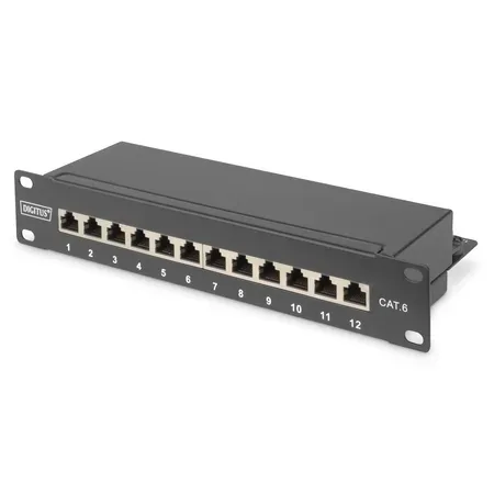 Digitus DN-91612S patchpanel 12 portar, 1U, svart