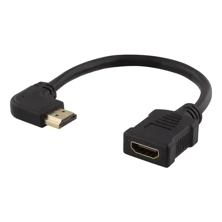 HDMI-förlängningskabel, vinklad höger, ha-ho, max 3840x2160@30Hz, 0,2 meter