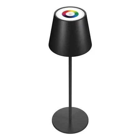 RealPower LED-RGB bordslampa, dimbar, med batteri, svart