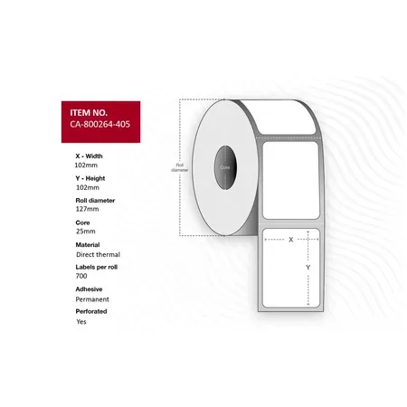 Label 102 x 102mm, Core