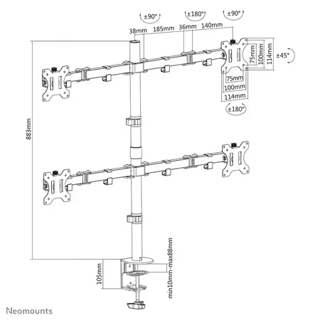 Neomounts FPMA-D550D4 monteringssats