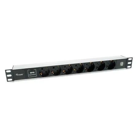 Equip 333315 strømforsyningsenhed (PDU) 7 AC stikkontakt(er) 1U Sort, Sølv