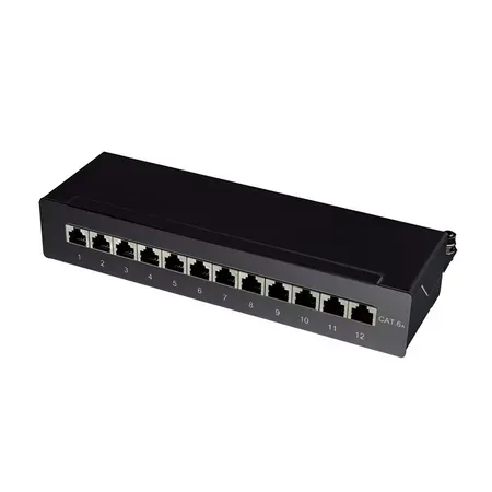 LogiLink NP0019B patchpanel, 12 portar, Cat6a, 10 Gbit/s
