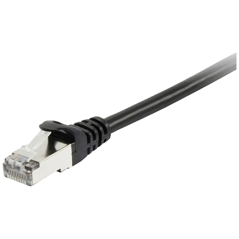 Equip 605596 RJ45 Nätverkkabel, Patchkabel CAT 6 S/FTP 10.00 m Svart guldpläterad kontakt 1 st