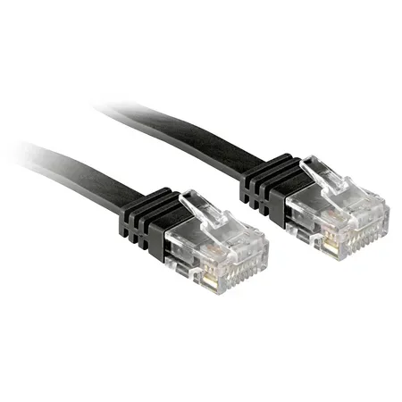 LINDY 47525 RJ45 Nätverkkabel, Patchkabel CAT 6 U/UTP 10.00 m Svart med låsskydd 1 st
