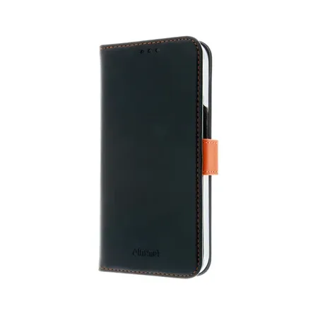 Insmat flipfodral till iPhone 15, svart och orange