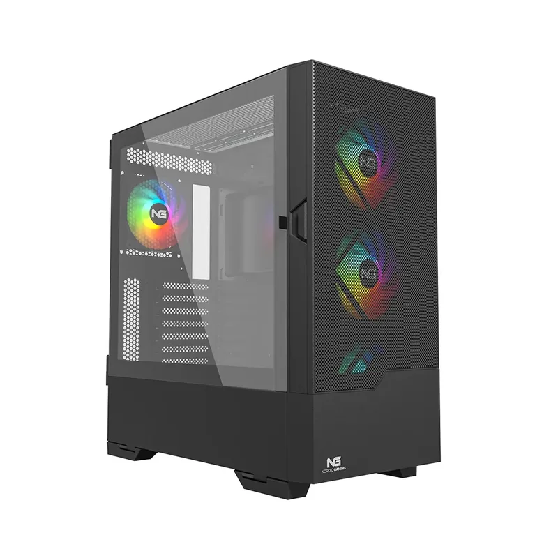 Nordic Gaming Munin NGC-1167 ATX Miditower Datorchassi med A-RGB-fläktar Svart