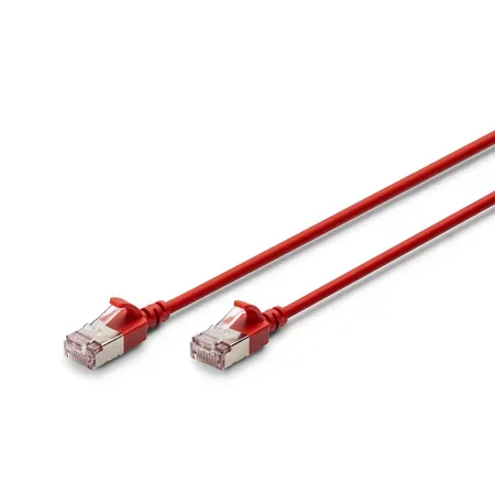 Digitus patchkabel CAT 6A F/FTP Slim, 0,30m, röd