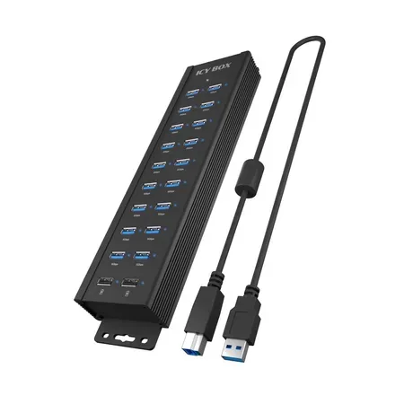 ICY BOX IB-HUB1720-U3 USB-hubb, 18 + 2 portar