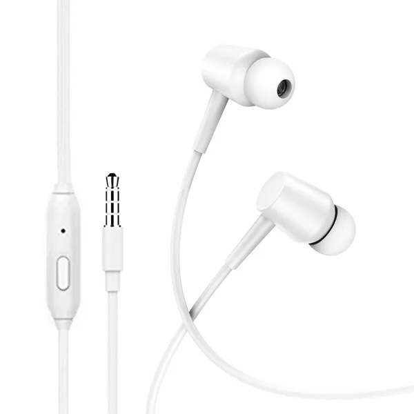 XO EP57 trådbundna in-ear-hörlurar med mikrofon, 3,5 mm, vit