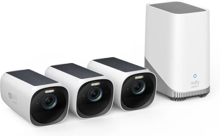 Anker eufyCam 3 övervakningssystem med tre kameror, 4K-upplösning