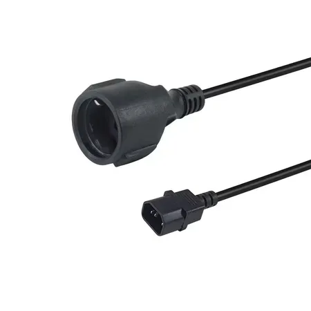Equip strömkabel C14 till CEE 7/3, 0,25 m, svart