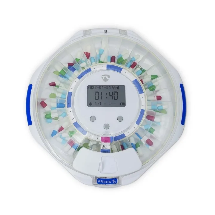 Nedis SmartLife pilldispenser, 28 fack, Wi-Fi, vit