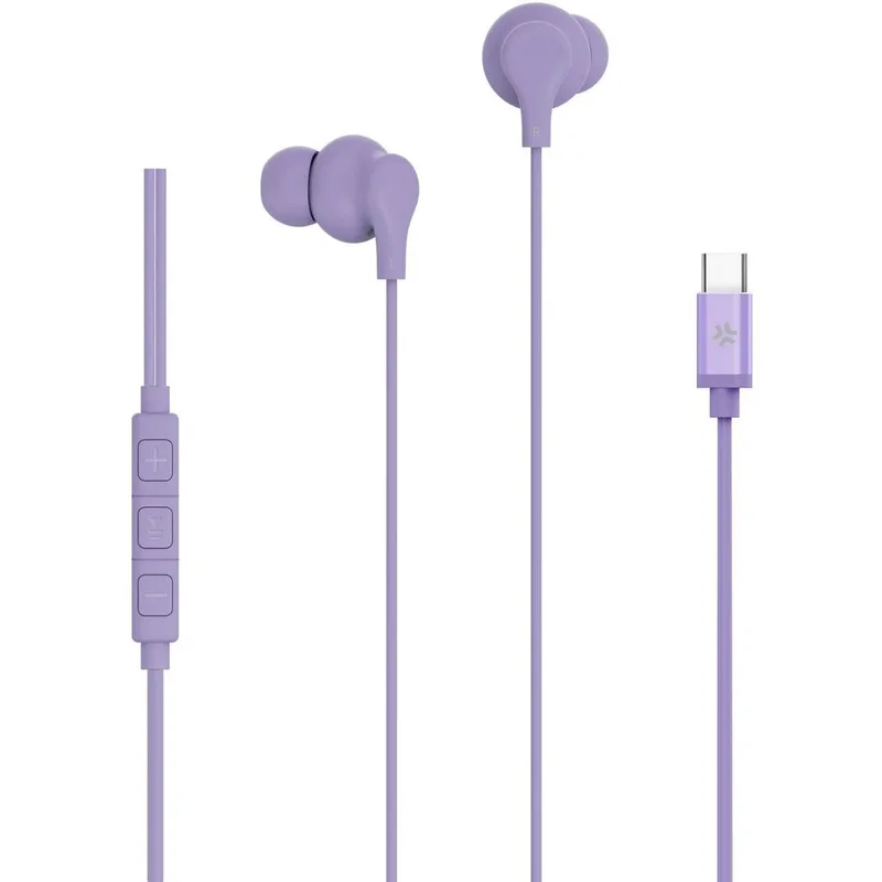 Celly - Hörlurar In-Ear Kabel USB-C UP1600 Lila - A14930