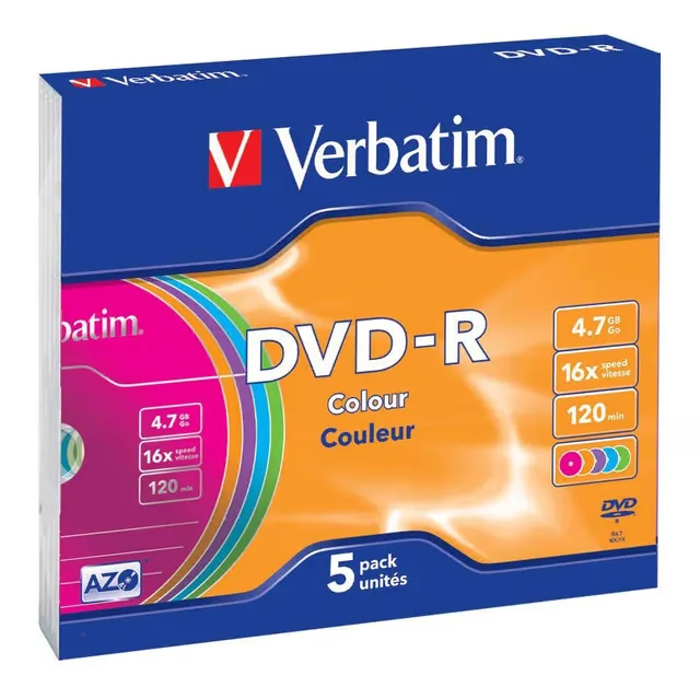 VERBATIM DVD-R 4,7GB 5-pack Slim Case