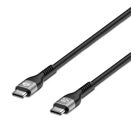 Manhattan USB 2.0 USB-C-kabel hane/hane 240 W 2 m svart