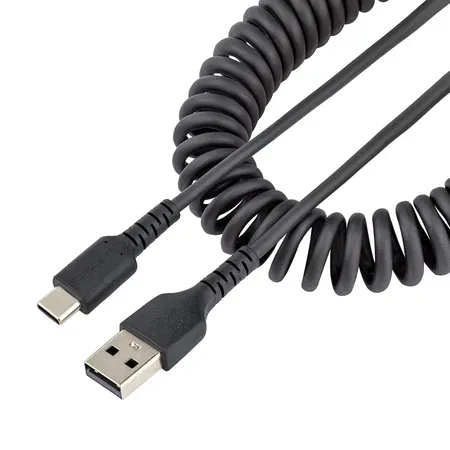 StarTech.com 50 cm USB-A till USB-C-laddningskabel, spiralkabel