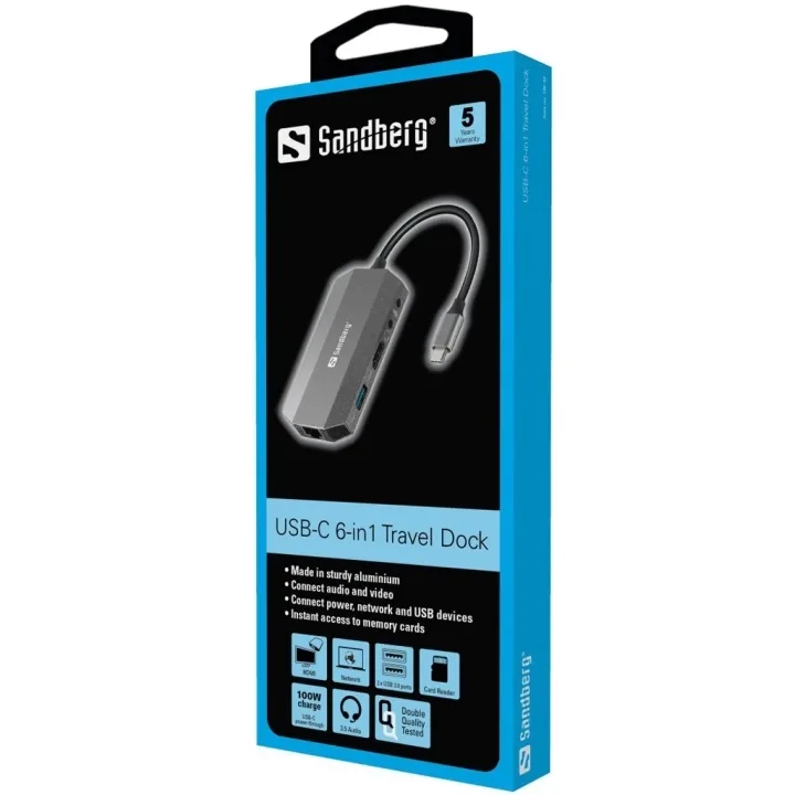 Sandberg USB-C 6-in-1 resedocka
