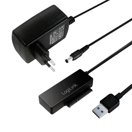 LogiLink AU0050 dockningsstation för hårddisk och SSD, USB 3.2 Gen 1, svart