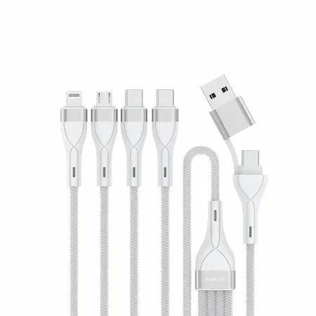 4smarts 4in2 USB-C multikabel 1,2 m, vit