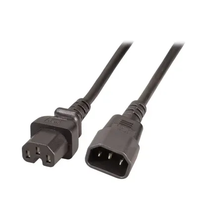 EFB apparatsladd C14 180°-C15 180°, 2.0m, svart, 3x1.00mm