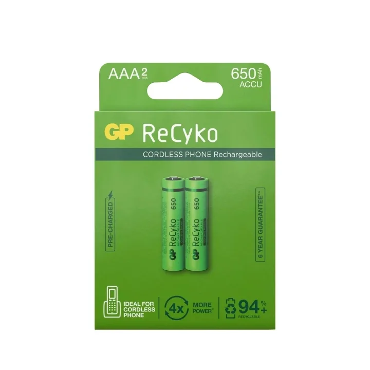 GP ReCyko NiMH 650mAh AAA 2-pack