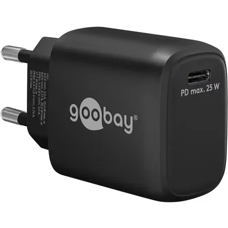 Goobay USB-C PD snabbladdare, 25 W, svart