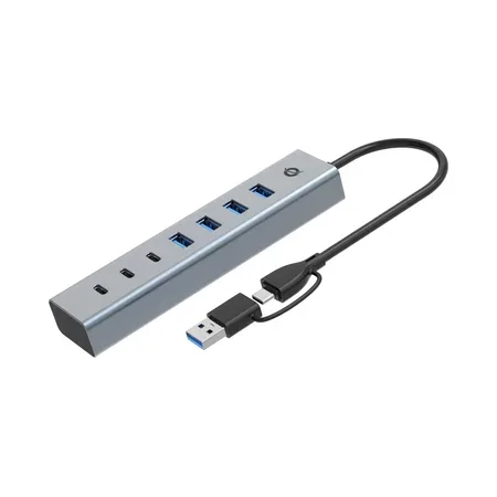 CONCEPTRONIC USB 3.0-hubb, 7 portar, 5 Gbps, grå