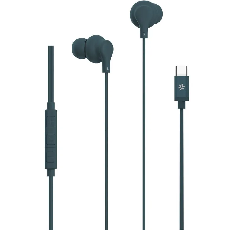 Celly - Hörlurar In-Ear Kabel USB-C UP1600 Blågrön - A14928