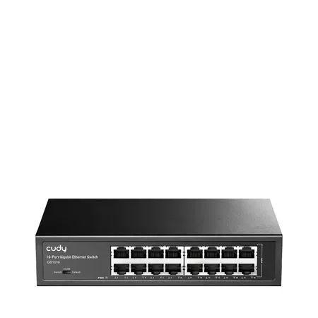Cudy GS1016 nätverksswitch, Gigabit Ethernet, 16 portar, svart
