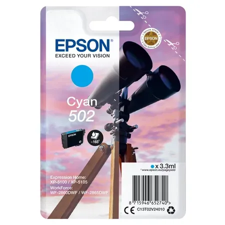 Epson 502 cyan originalbläckpatron