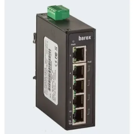 BAROX Switch för DIN-skenemontering 5x10/100/1000TX, RJ45