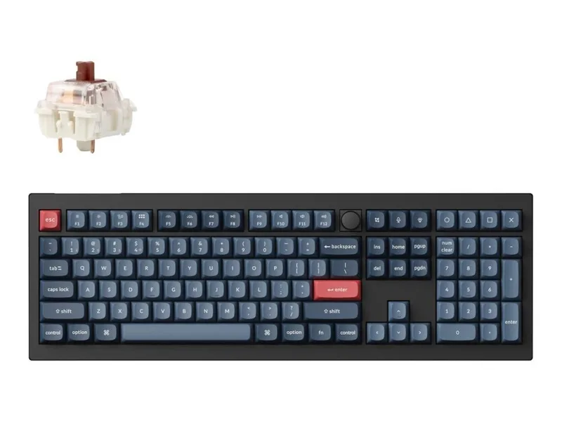Keychron V6 Max trådlöst mekaniskt tangentbord, 100 %, med vred