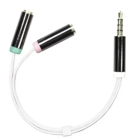 DELTACO AUD-207 headset-adapter, 0,1 m